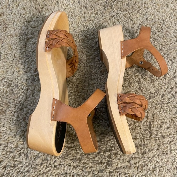 Swedish Hasbeens Women’s Tanja Debutant Clog Sandals Leather Tan Size 38 - Picture 11 of 11